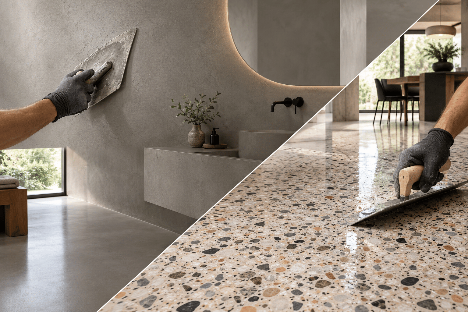 microcimento, terrazzo, revestimentos continuos, Mortex, richimi, naturclay